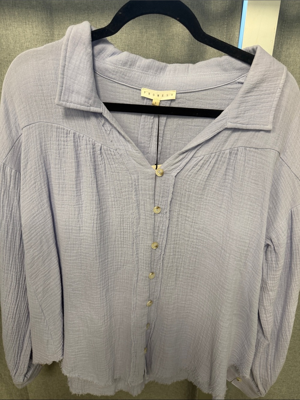 Promesa Light Lavender Button-Down Gauze Shirt